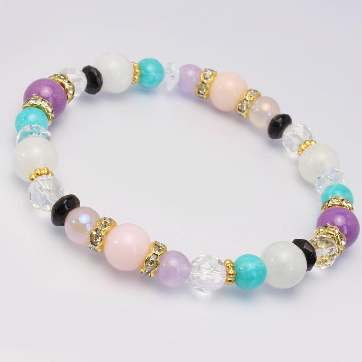 ピンクオパール・ブルームーンストーン デザインブレスレット | 