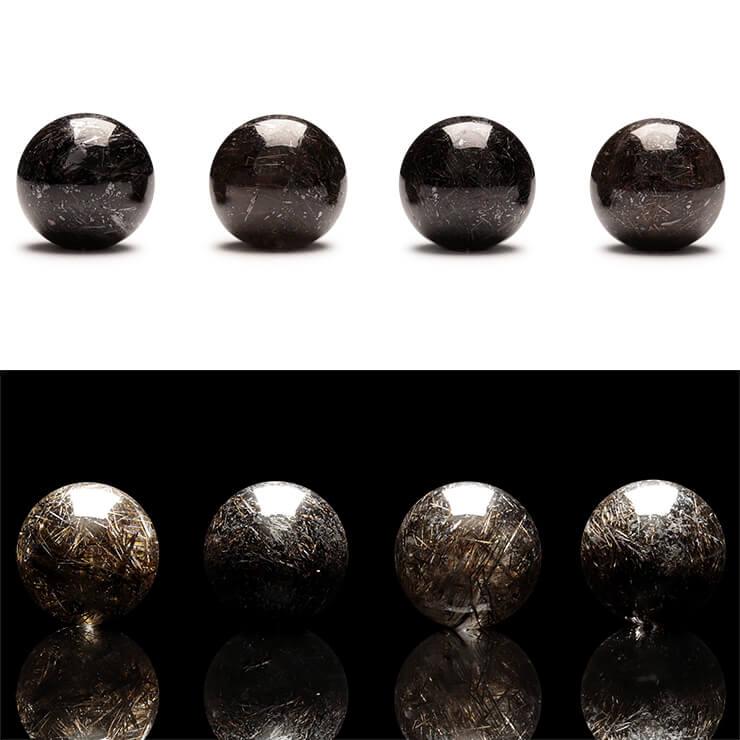 【粒売り/バラ売り】ブラックルチルクォーツ（ディープカラー） 8mm |  | 01