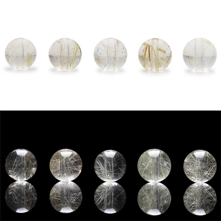 ルチルクォーツ（クリア）　6ｍｍ 粒売り/バラ売り】ゴールドルチルクォーツ（クリア） 6mm : パスクル