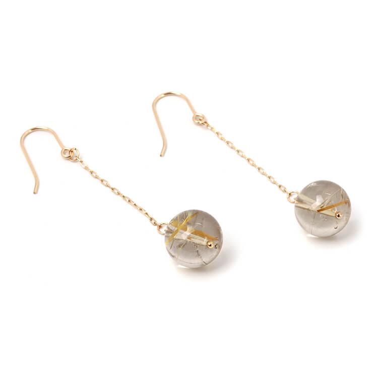 ゴールドルチルクォーツ ピアス |  | 01