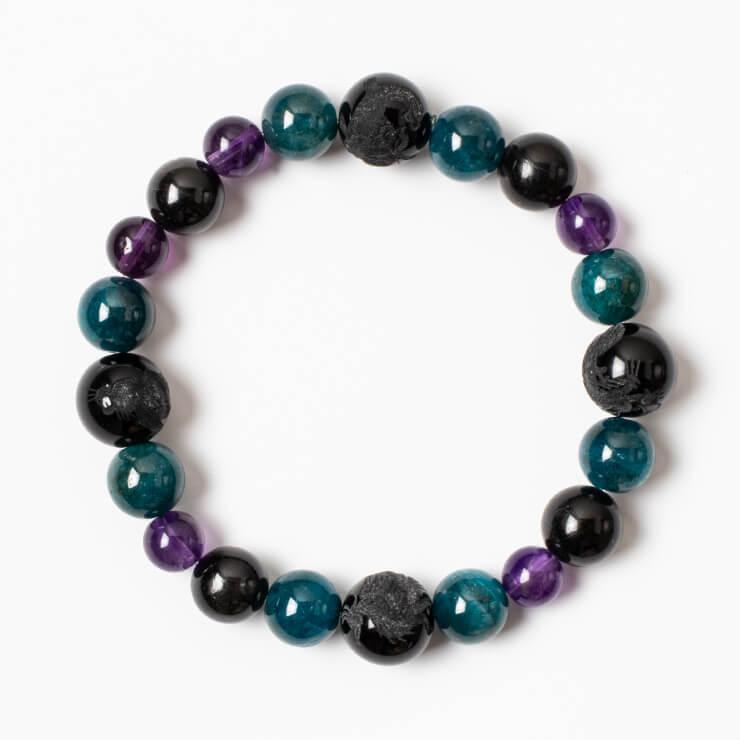 四神モリオン・アパタイト デザインブレスレット パワーストーン/天然石/ギフト |  | 02