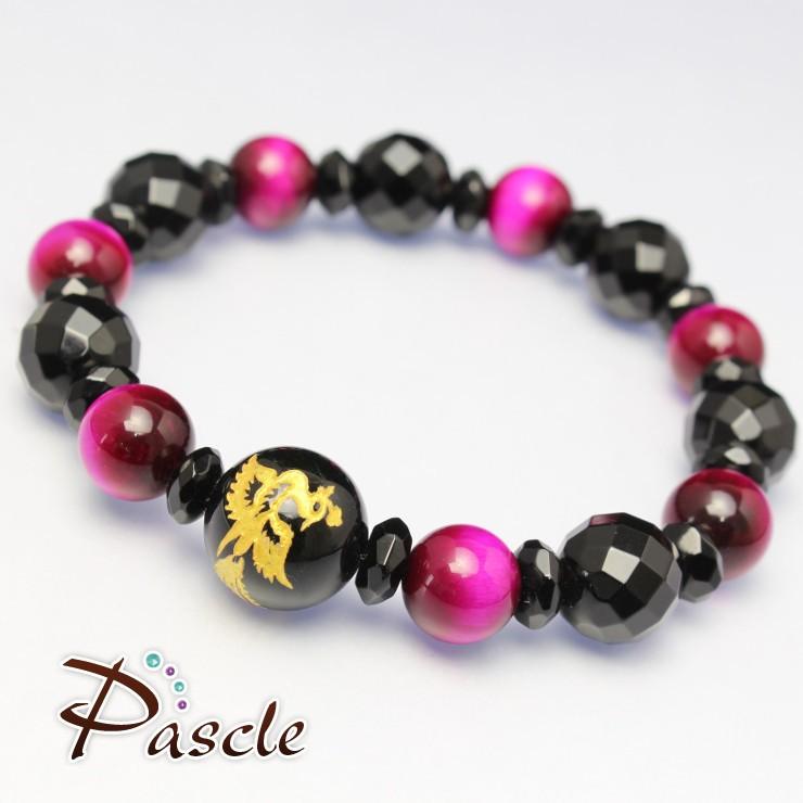 朱雀 ピンクタイガーアイ デザインブレスレット |  | 01