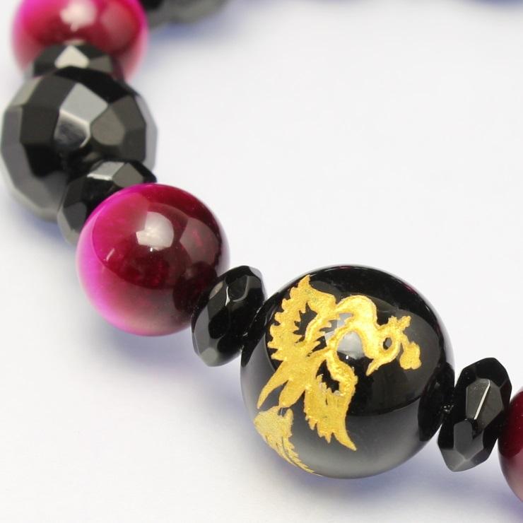 朱雀 ピンクタイガーアイ デザインブレスレット |  | 02