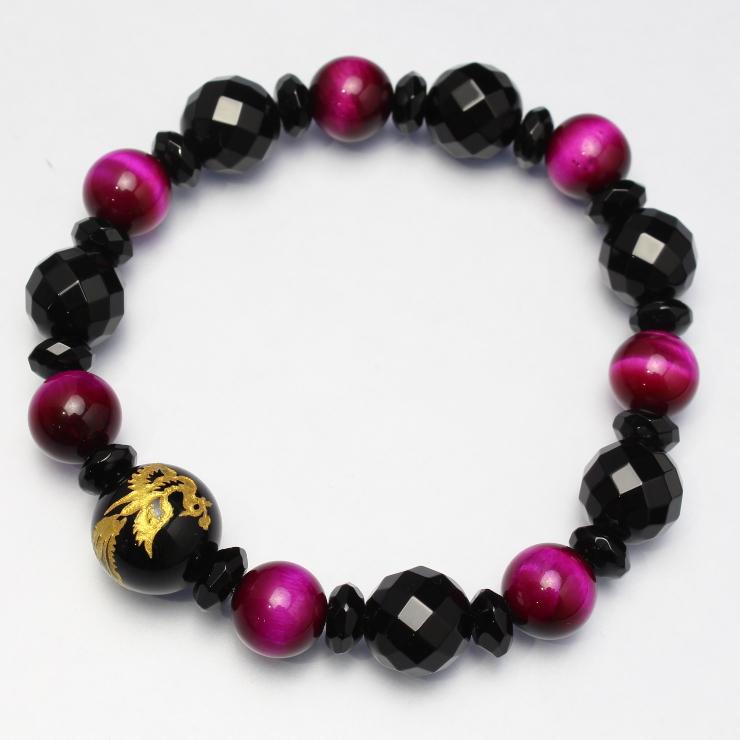 朱雀 ピンクタイガーアイ デザインブレスレット |  | 03