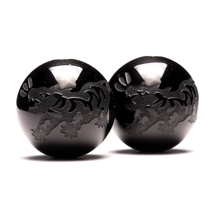 粒売り/バラ売り】四神オニキス 白虎（ブラック）14mm : パスクル