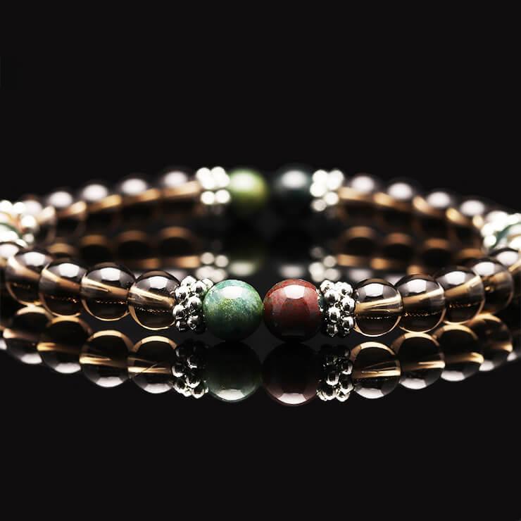 スモーキークォーツ6mm メンズブレスレット |  | 02