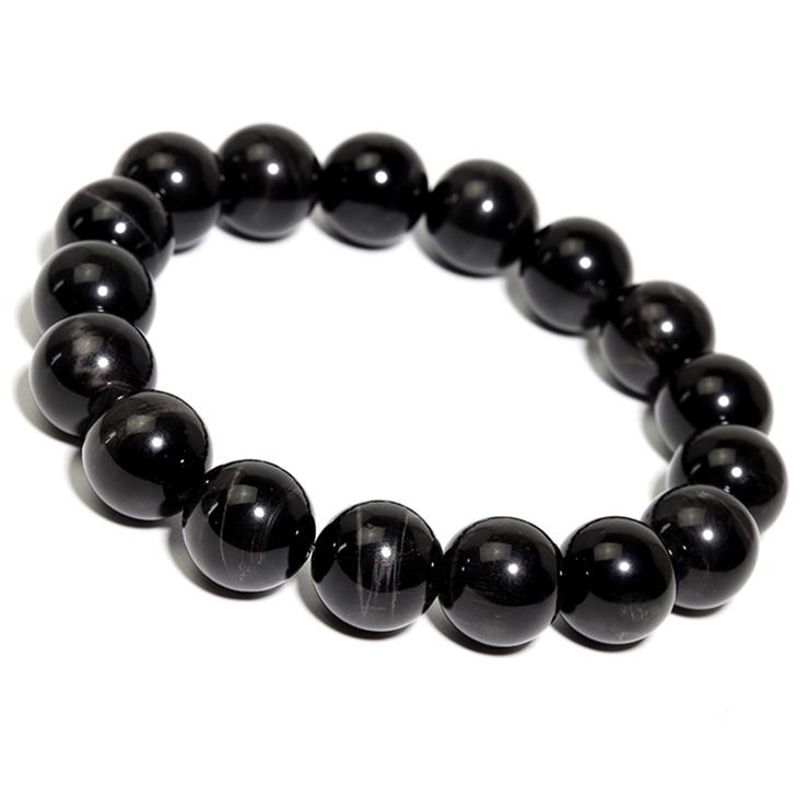 ブラックタイガーアイ12mm シンプルブレスレット | 