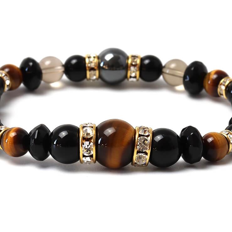 イエロータイガーアイ・ブラックオニキス デザインブレスレット |  | 02
