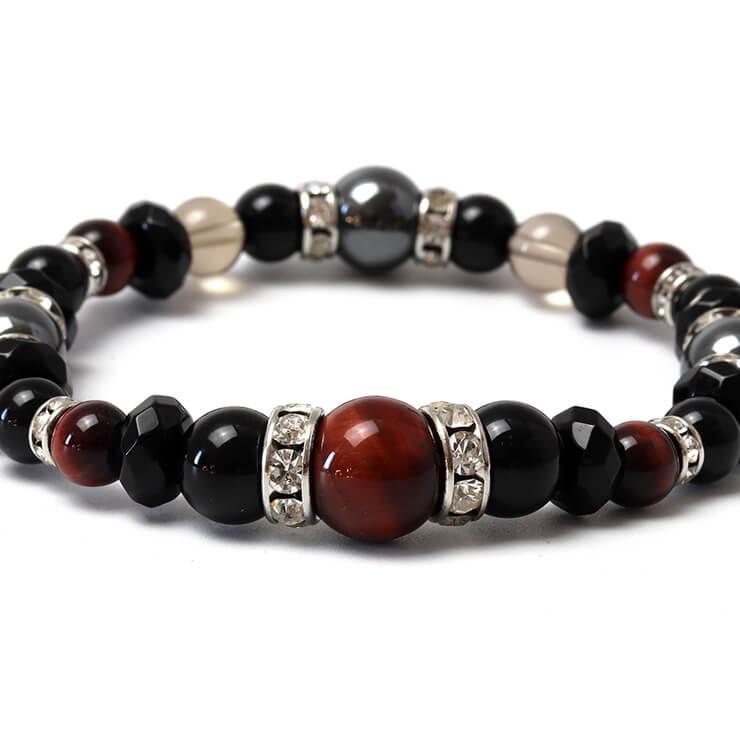 レッドタイガーアイ・ブラックオニキス デザインブレスレット |  | 02