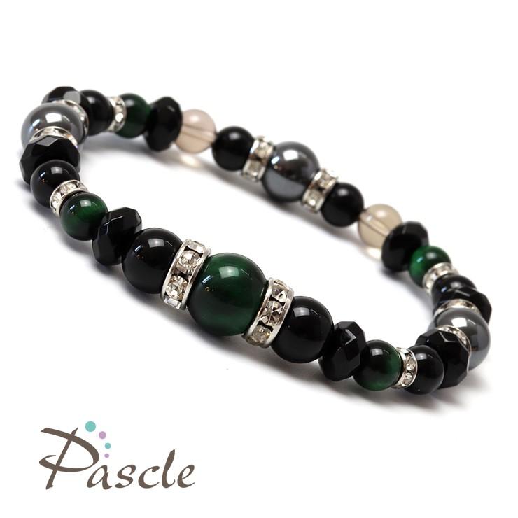 グリーンタイガーアイ・ブラックオニキス デザインブレスレット |  | 01