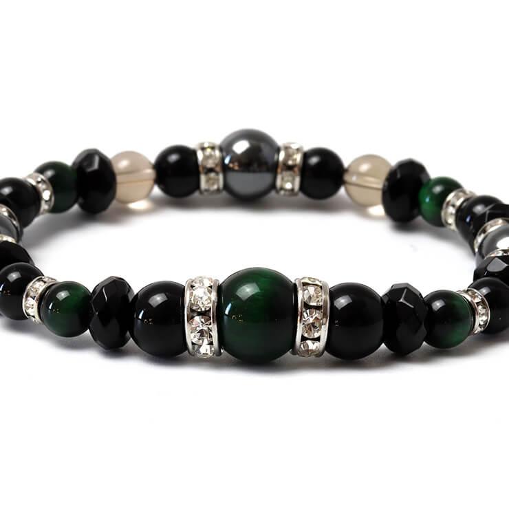 グリーンタイガーアイ・ブラックオニキス デザインブレスレット |  | 02