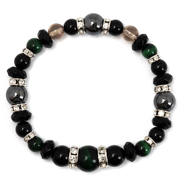 グリーンタイガーアイ・ブラックオニキス デザインブレスレット |  | 03