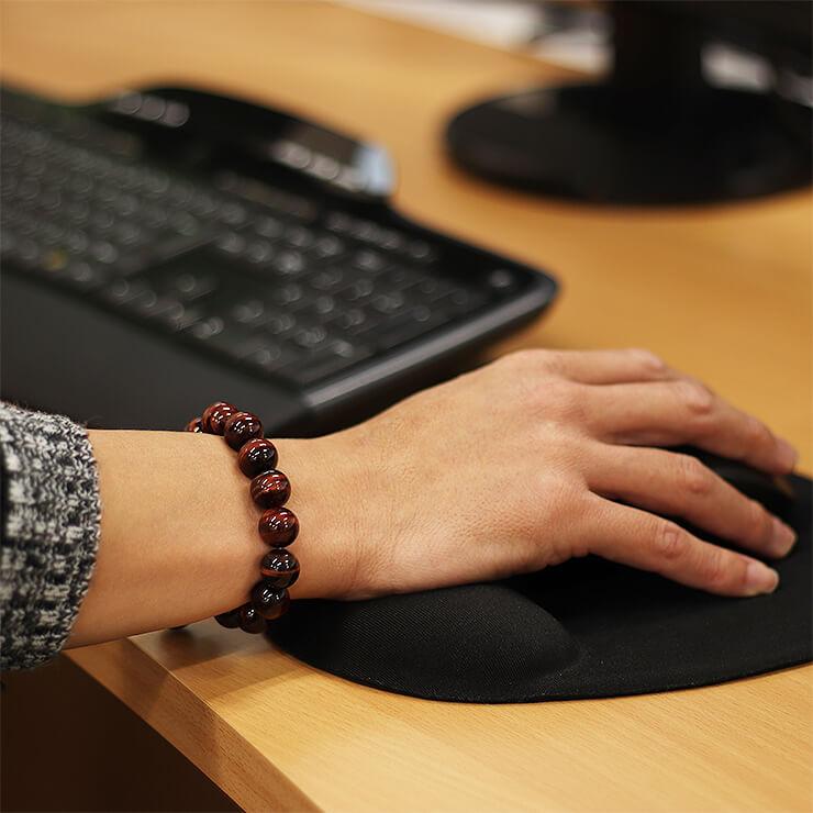 レッドタイガーアイ12mm シンプルブレスレット |  | 05