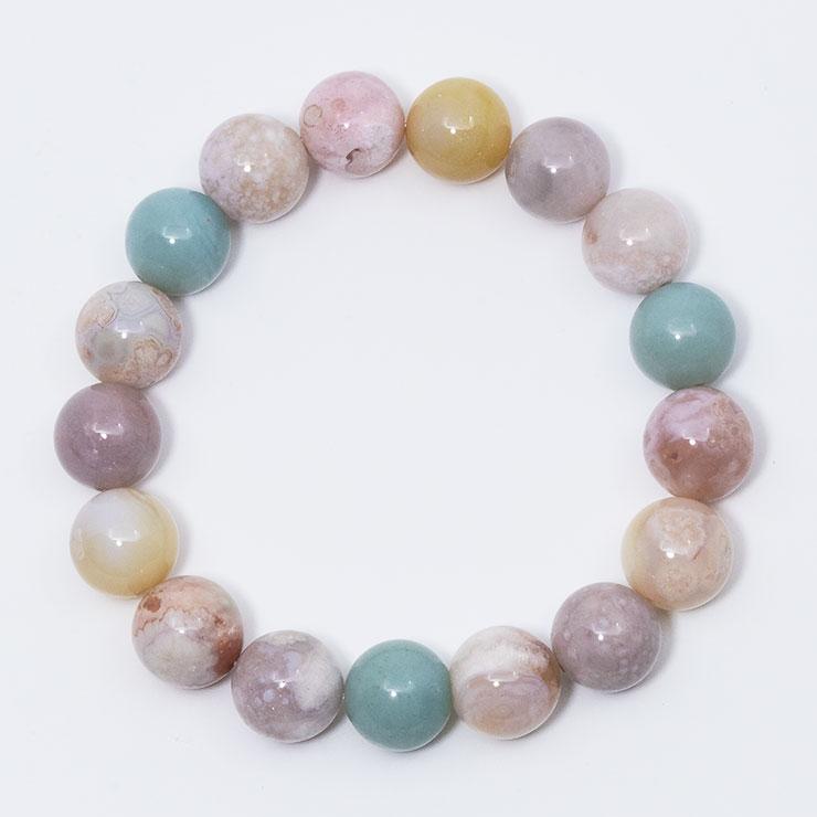 グリーン桜瑪瑙 ハート 握り石 置き石 ②