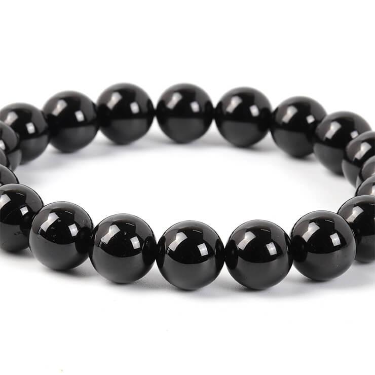ブラックトルマリン10mm シンプルブレスレット : パスクル - 通販
