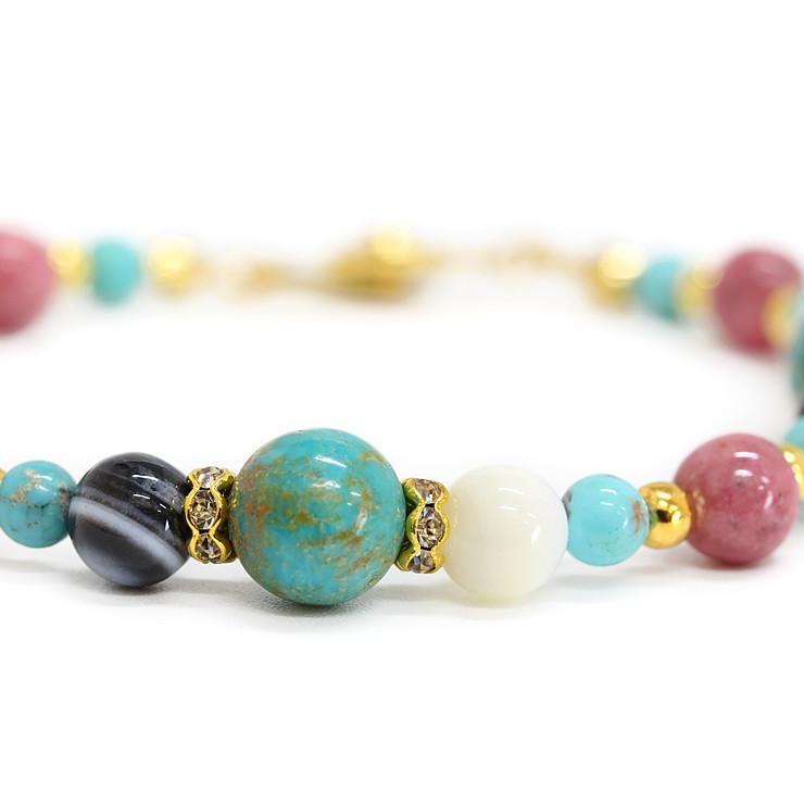 ターコイズ・マザーオブパール デザインブレスレット |  | 02