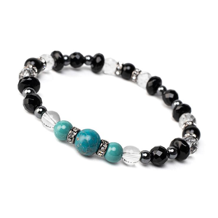 ターコイズ・ブラックオニキス デザインブレスレット | 