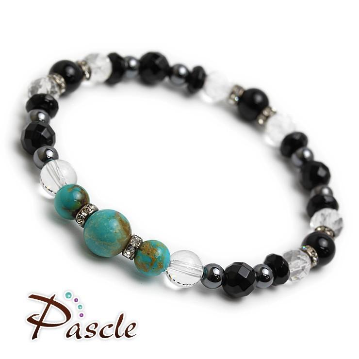 ターコイズ・ブラックオニキス デザインブレスレット |  | 01