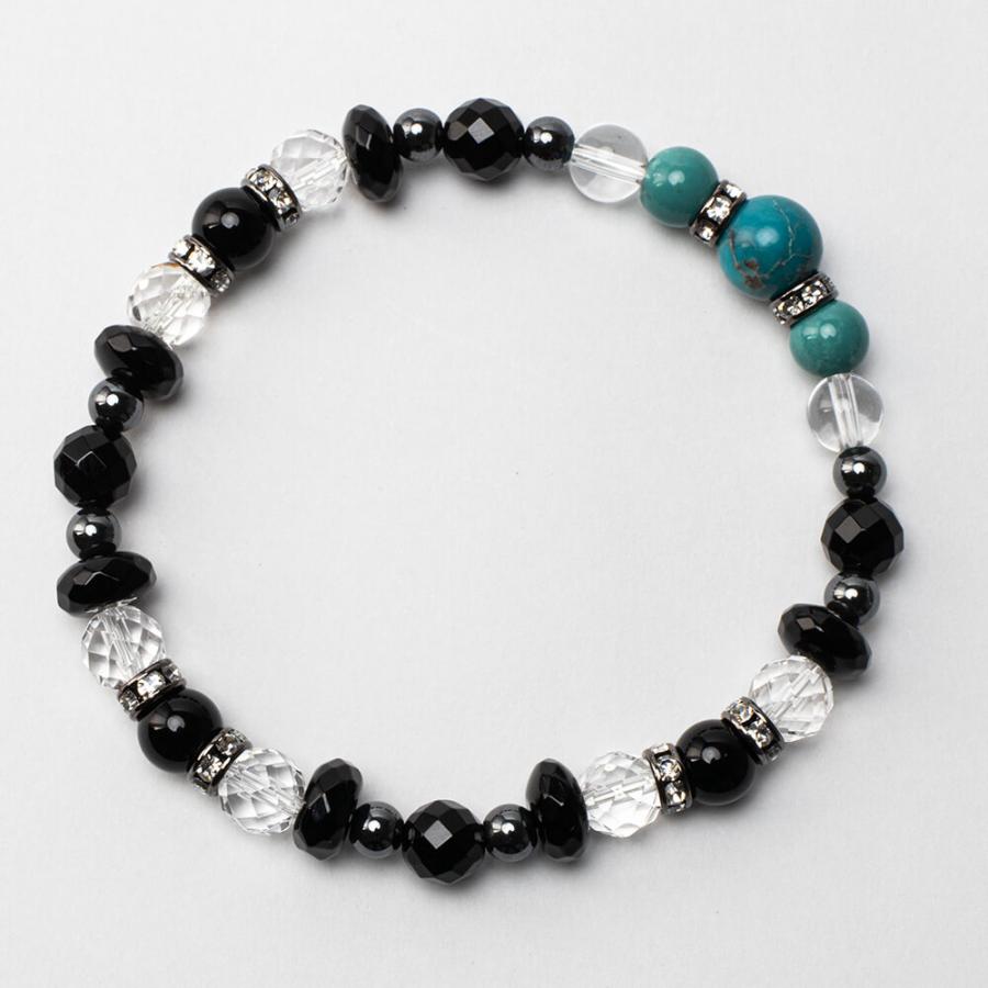 ターコイズ・ブラックオニキス デザインブレスレット |  | 03