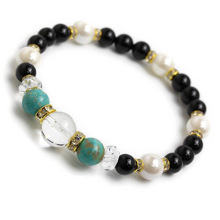 ターコイズ・パール デザインブレスレット | 