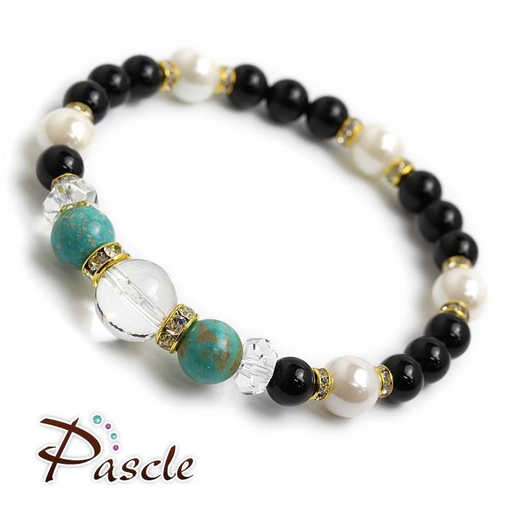 ターコイズ・パール デザインブレスレット |  | 01