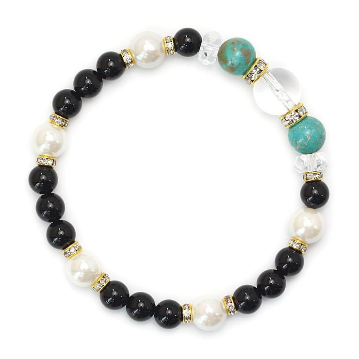 ターコイズ・パール デザインブレスレット |  | 03