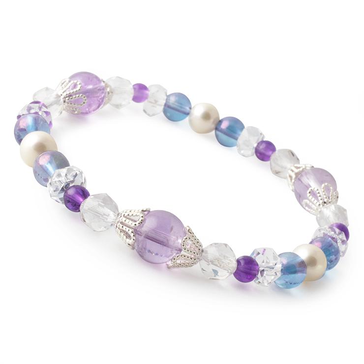 セール　天然石　ハンドメイドブレス　アメトリン　リビアングラス　アメジスト winQ】カラーブレスレット アメジスト（アメトリン） : パスクル