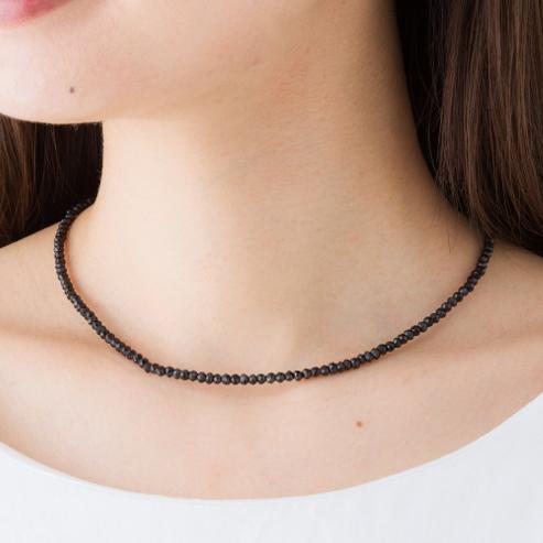 X.G】ブラックスピネル3mm シンプルネックレス : パスクル - 通販