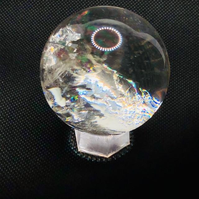アイリスクォーツ 天然 水晶 虹 スフィア 丸玉 53.7ミリ 天然石