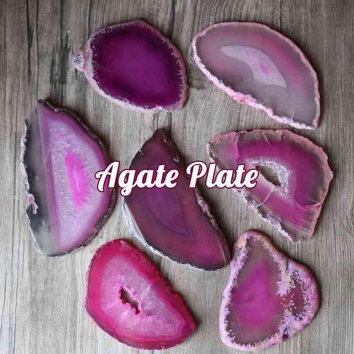 瑪瑙 アゲートプレート マゼンダピンク ワンコイン 1枚 天然石 台座