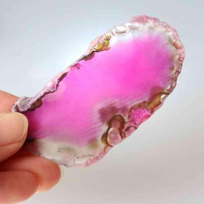 瑪瑙 アゲートプレート マゼンダピンク ワンコイン 1枚 天然石 台座