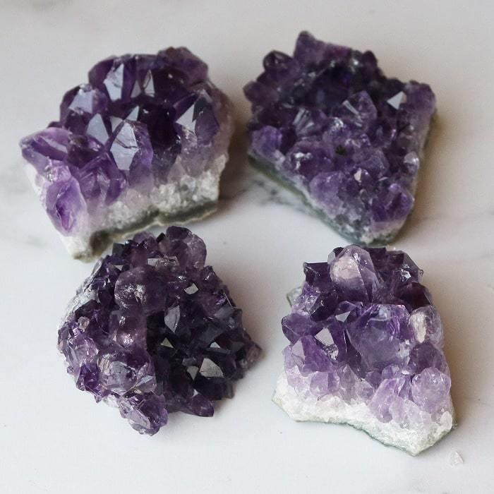 アメジスト ミニ クラスター M 約30g〜約50g 3個セット 原石 水晶 紫  