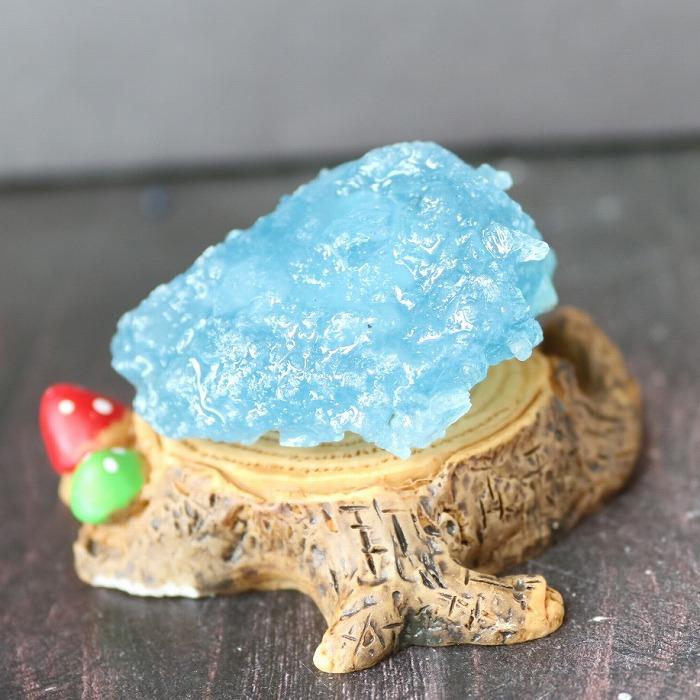 天然アクアマリン原石　台座付き アクアマリン 切株台座付 52g 1点物 現物 原石 天然石 パワーストーン