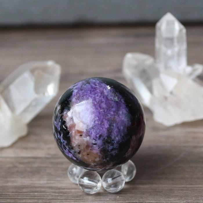 チャロアイト 丸玉 スフィア 天然石 ヒーリングストーン ストーン