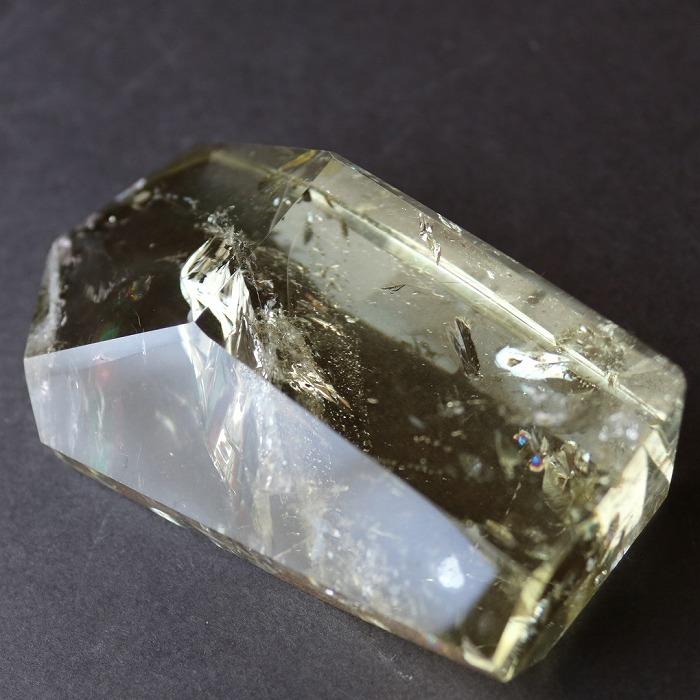シトリン フリーフォーム 虹入り 天然石 パワーストーン 黄水晶 金運 仕事運 贈り物 インテリア 飾り 置物_1