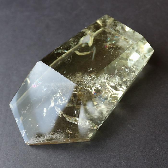 シトリン フリーフォーム 虹入り 天然石 パワーストーン 黄水晶 金運 仕事運 贈り物 インテリア 飾り 置物_4