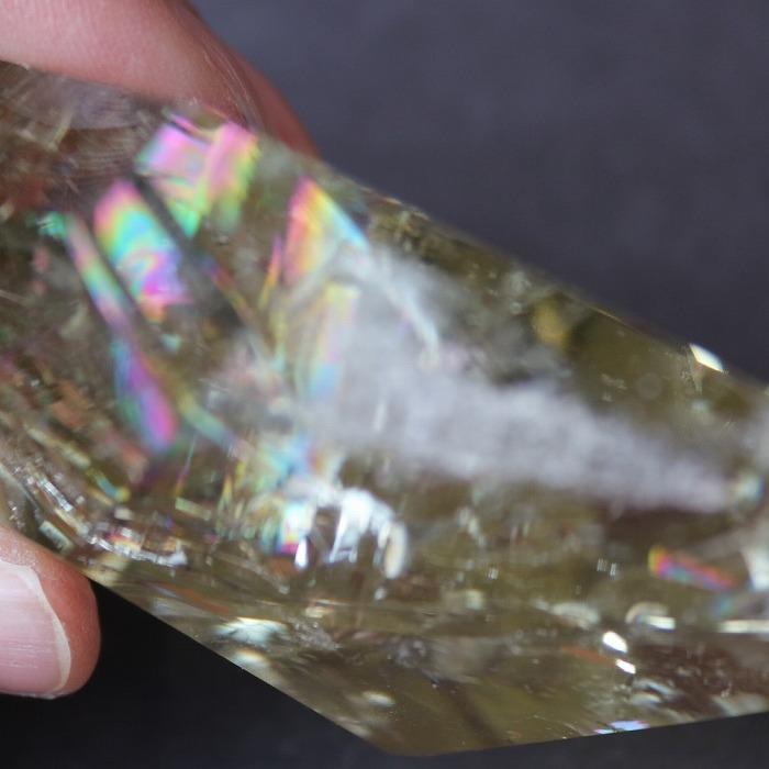 シトリン フリーフォーム 虹入り 天然石 パワーストーン 黄水晶 金運 仕事運 贈り物 インテリア 飾り 置物_5
