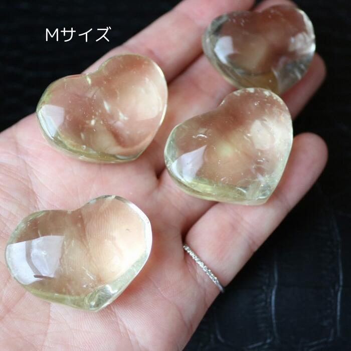 シトリン ハート 1個 天然石 パワーストーン 黄水晶 金運 仕事運