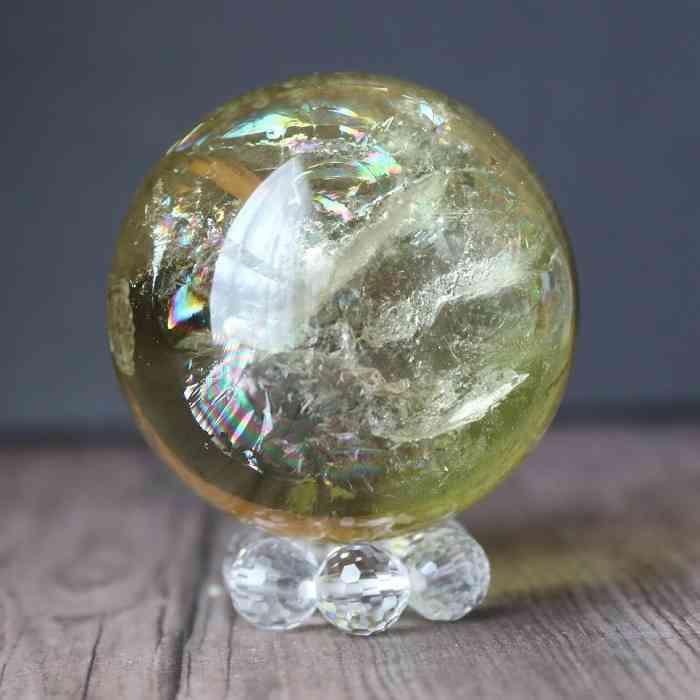 シトリン 丸玉 スフィア 42mm 天然石 パワーストーン 黄水晶 金運 仕事