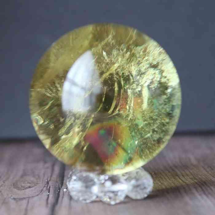 シトリン 丸玉 スフィア 42mm 天然石 パワーストーン 黄水晶 金運 仕事