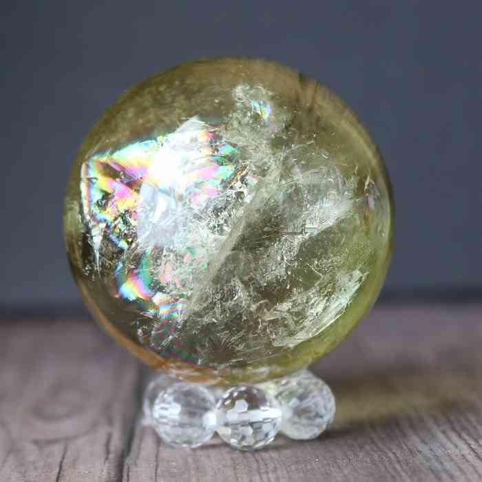 シトリン 丸玉 スフィア 42mm 天然石 パワーストーン 黄水晶 金運 仕事
