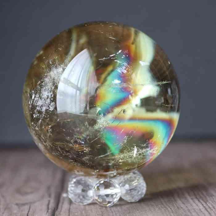 シトリン　丸玉　スフィア　黄水晶　天然石　パワーストーン　【超美品】 2 シトリン 丸玉 スフィア 47mm 天然石 パワーストーン 黄水晶 金運 仕事