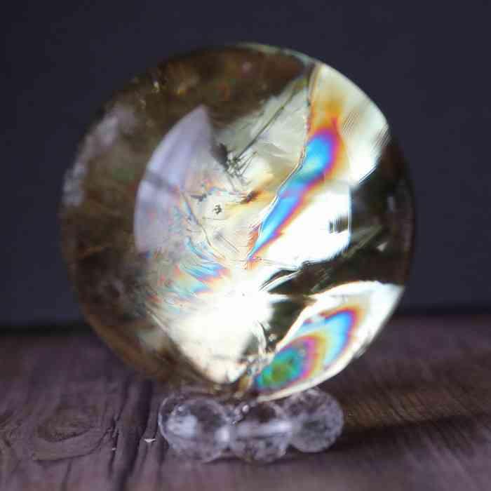 シトリン 丸玉 スフィア 47mm 天然石 パワーストーン 黄水晶 金