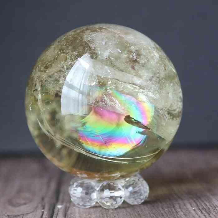 シトリン 丸玉 スフィア 47mm 天然石 パワーストーン 黄水晶 金運 仕事