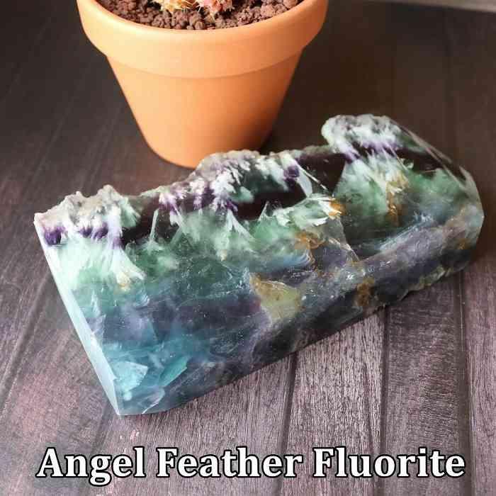 エンジェルフェザー フローライト 原石 磨き インテリア 蛍石 天然石
