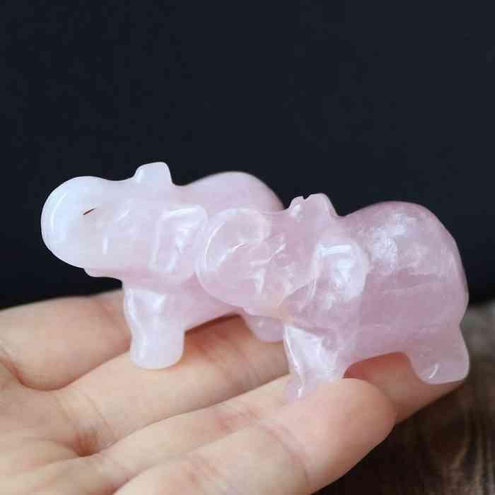 高品質スターローズクォーツのハート型ハンドポリッシュ