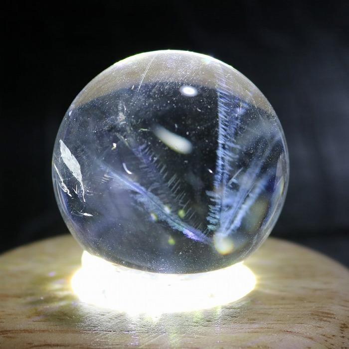 エンジェルラダー 現物撮影 40mm 丸玉 スフィア 1個 天使の梯子 パワーストーン 水晶 クォーツ ギフト 贈り物の画像