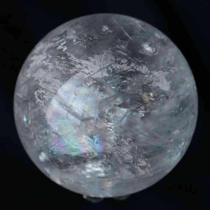 水晶 アイリスクォーツ 丸玉 55mm スフィア 天然石 天然水晶 虹 贈り物