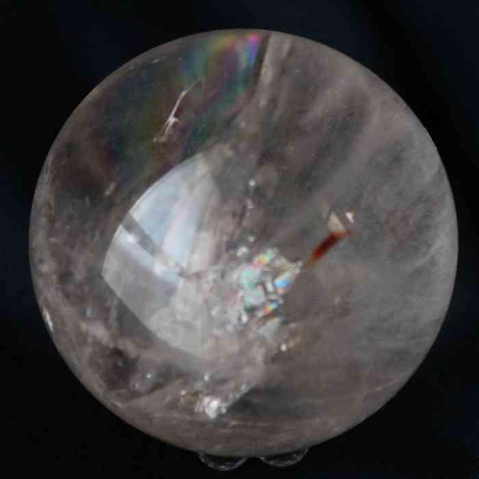 水晶 アイリスクォーツ 丸玉 57mm スフィア 天然石 天然水晶 虹 贈り物