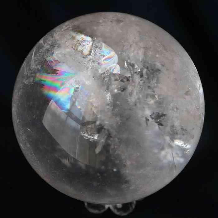 水晶 アイリスクォーツ 丸玉 58mm スフィア 天然石 天然水晶 虹
